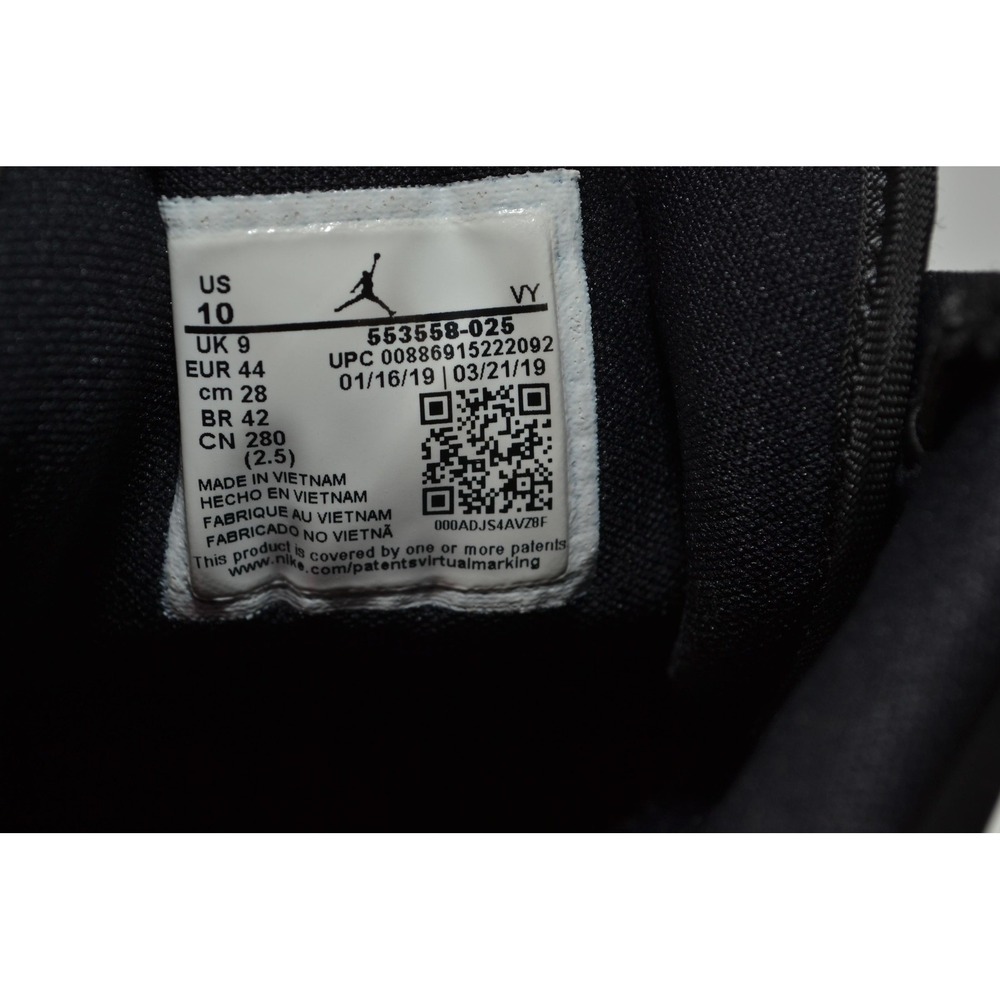 Air Jordan 1 Low Shoes Mens Size 10 Black Triple Black 553558-025 Nike Sneakers - Picture 16 of 16